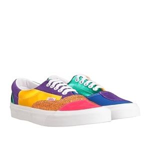 Vans Era Pride Patchwork Glitter Low Top Canvas Leather Sneakers Running Shoes